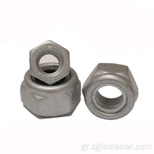 Hexagon Nuts με μη μεταλλικό ένθετο Dacromet DIN985